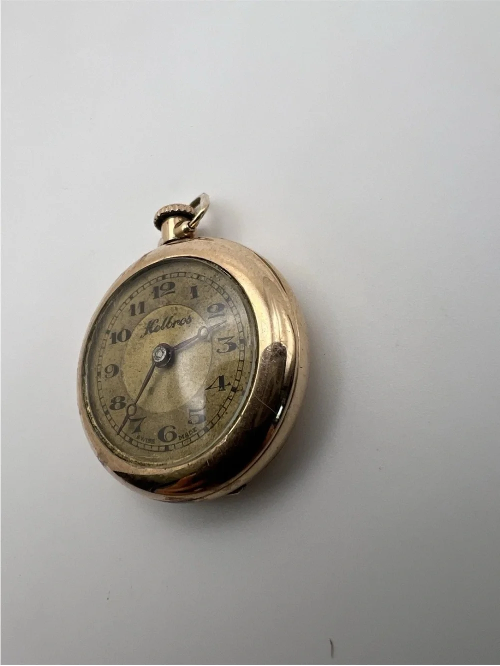 Helbros Vintage Pocket watch- Gold Tone Mechanical Watch